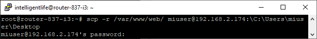 SSH y SCP con Windows 10 Conexión SCP Intelligent Life
